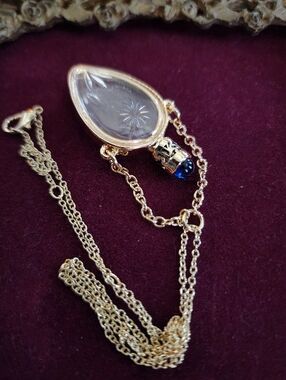 Camphor Style Glass Bottle Lariat Necklace